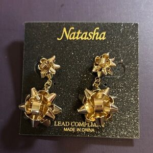 Natasha Couture Gold Starburst Earrings
